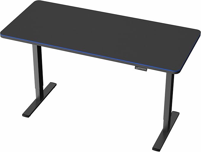 VIVO Electric 60 x 24 in Standing Desk with Full-Size RGB Mouse Pad, Memory Height Adjustment, 1B Series, Holds 220 lbs, Black Top Black Frame, DESK-KIT-1B6BP-24