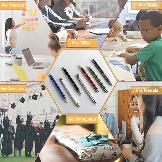 Yucold Customized ballpoint pens in bulk, personalized ballpoint pens with free engraving, for use in companies, enterprises, graduation anniversaries (Sky blue,130)
