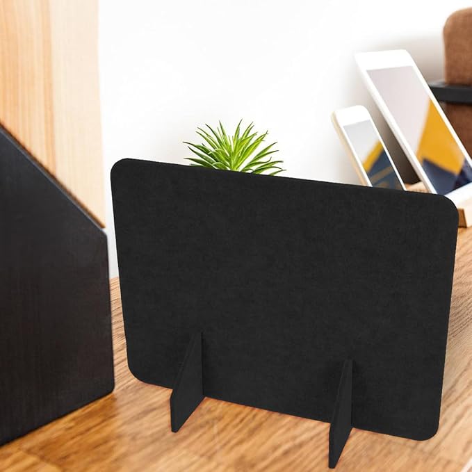 HOODANCOS 2pcs Felt Privacy Panel for Desktop Noise Reduction No Drill Installation Versatile Tabletop Separator for Office Classroom and Home Use