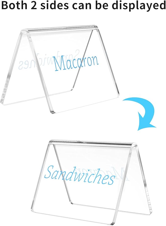 20 Pack AITEE Mini Chalkboard Signs - Acrylic Tabletop Signs for Food, Weddings, Parties & Messages