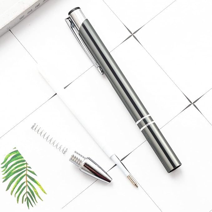 HH-STUDIO CUSTOM 50 Promotional Metal Ballpoint Pen Engraved With Your Logo Company Info or Message