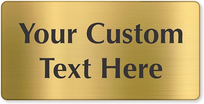 SmartSign Custom Brass Sign - 4" x 8", 40 mil REAL Bugle Brass Metal, Personalized Name Door Sign, Heavy-Duty Premium Engraved Door/Wall Mount Plaque for Business/Office, Gold and Black