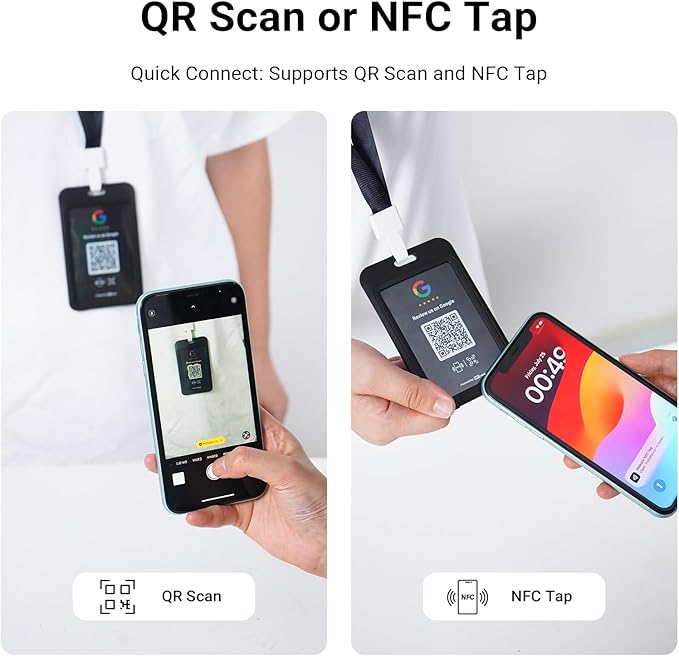 HotLabel Review Card 3-Pack + For Boosting Business Reviews + Black + NFC Tap & QR Code + Supports 3 Different Stores or Same + All Phones Compatible + No App/Subscription