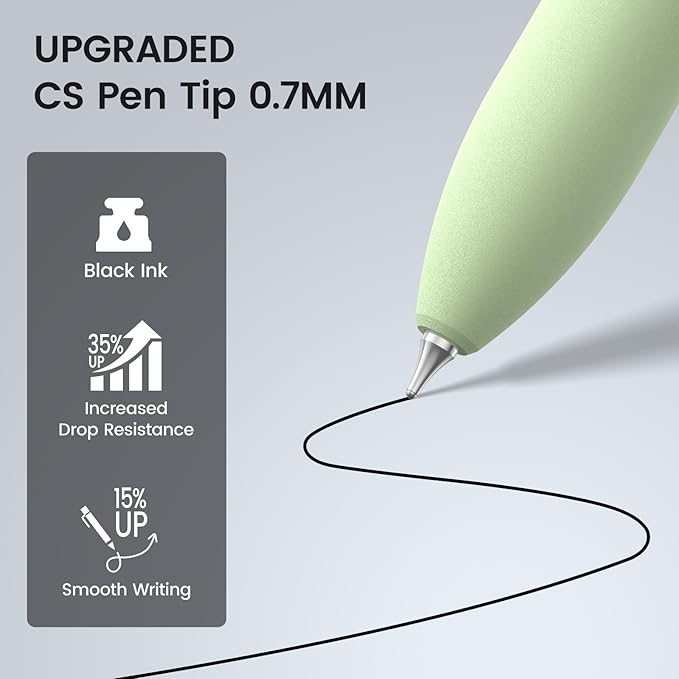 JIMMIDDA 8Pcs Black Gel Pens - 0.7mm Medium Point Black Ink Pens | Smooth Writing - Quick Drying Retractable Pen for Men Women (Gradient - 8Pack)