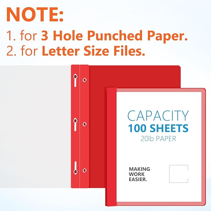 Feifeiya 36 Pack Plastic Report Covers with 3 Prongs Presentation Folders Bulk, 100 Sheet Capacity, Clear Front Report Covers for Presentation Document Paper School Office Supplies (Colorful)