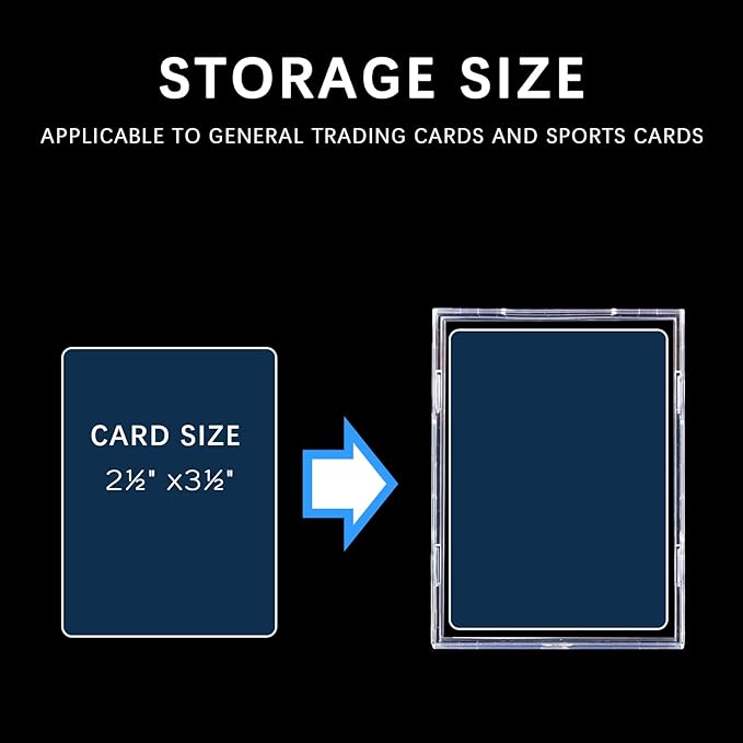30-Pack Mini Snap Card Holders - UV Protection Hard Plastic Cases for Sports Cards, Baseball Cards Collectibles, Anti-Scratch Trading Card Sleeves with Secure Snap Closure