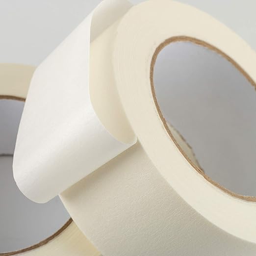 Lichamp Wide Masking Tape 2 inches, 1pc General Purpose Beige Masking Tape White Masking Paper, 1.95 inches x 55 Yards