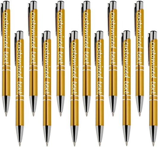 Yucold Customized ballpoint pens in bulk, personalized ballpoint pens with free engraving, for use in companies, enterprises, graduation anniversaries (Yellow,13)