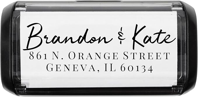 Self Inking Modern Address Stamps | Custom Return Address Stamper (Brandon, Xtra Wide)