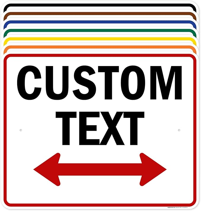 Custom Arrow,Custom Directional Sign, Two Way Arrow,24x30 Inches, Rust Free .063 Aluminum, Fade Resistant, Made in USA by My Sign Center