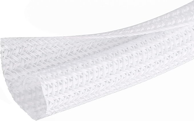 Moxita 25ft - 1/2 inch Cord Protector Cable Sleeve Split Wire Loom Tubing for Power Cord Audio USB Cable, Cord Sleeve Cable Management for TV Computer, Cord Protectors from Pets Chewing, White
