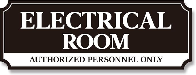 Electrical Room Door Sign for Business，Self-Adhesive Durable Modern Electrical Closet Room Sticker for Home, UV and Weather Resistant Authorized Personnel Only Signs for Business ，Workplace
