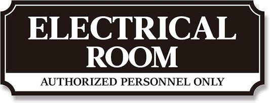 Electrical Room Door Sign for Business，Self-Adhesive Durable Modern Electrical Closet Room Sticker for Home, UV and Weather Resistant Authorized Personnel Only Signs for Business ，Workplace