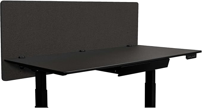 Stand Up Desk Store ReFocus Clamp-on Acoustic Desk Divider Privacy Panel That Reduces Noise and Visual Distractions (Ash Gray, 59" x 23.6")