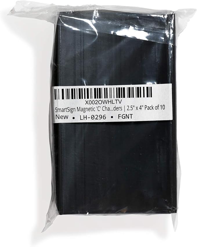 SmartSign Magnetic 'C' Channel Label Holders | 2.5" x 4" Pack of 10