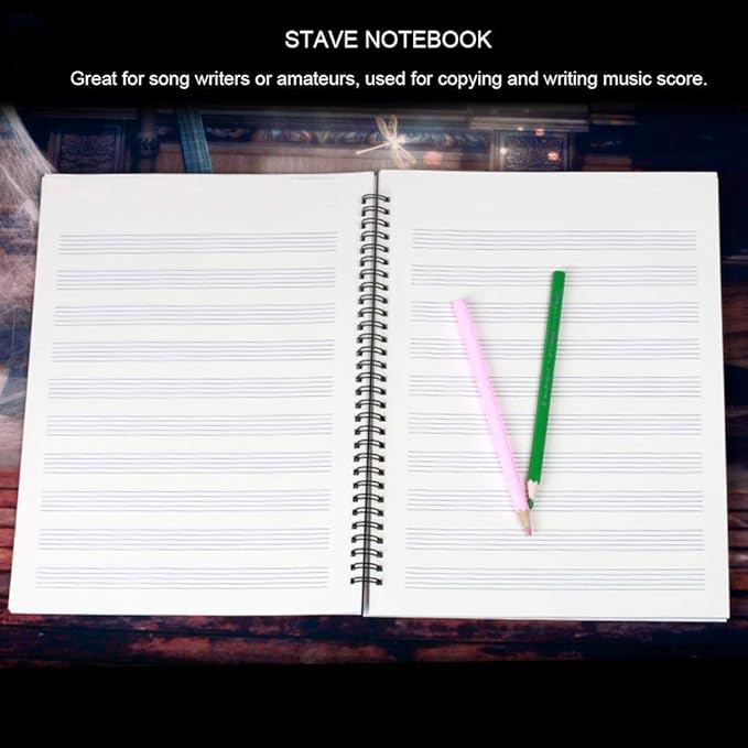 Blank Sheet Music Composition Notebooks 100 Pages Stave Notebook,Musical Notation Staff Notebook,Music Manuscript Paper