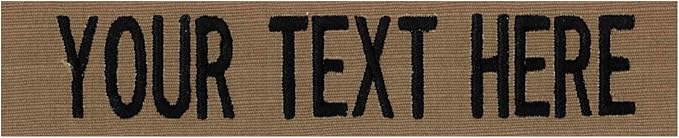 Custom Uniform Name Tapes Solid Colors. Coyote Brown Fabric, 3.5 Inch Sew on