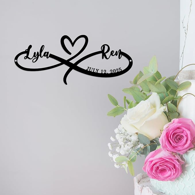 Metal Name Signs Personalized,Infinity Sign With Names,Infinity Wall Decor, Custom Infinity Metal Sign, Heart Metal Sign, Personalized Wedding Gifts