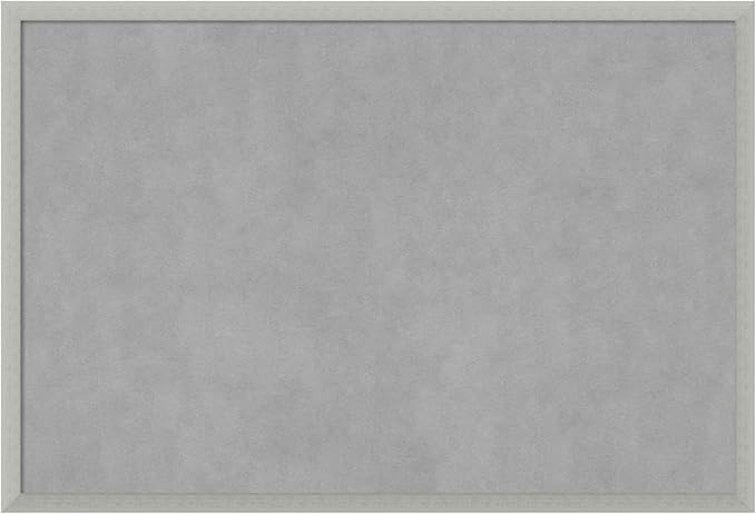 Amanti Art Silver Framed Magnetic Board 26x38 Large Vision Board for use with Magnets, 100% Metal Sheet to Display Items as Office Decor or for Home Organization in mudroom, Kitchen or Kids Room