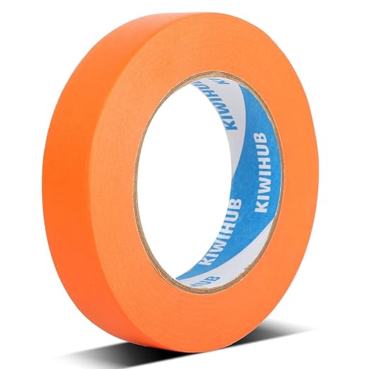 KIWIHUB Orange Painters Tape,1 inch x 60 Yards - Medium Adhesive Masking Tape for Painting,Labeling,DIY Crafting,Decoration and School Projects