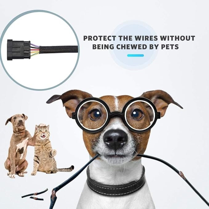 25ft - 1/4 inch Cord Protector Wire Loom Tubing Cable Sleeve Split Sleeve for USB Cable Power Cord Audio Video Cable - Management for TV Computer - Protect Cat from Chewing Cords - Black