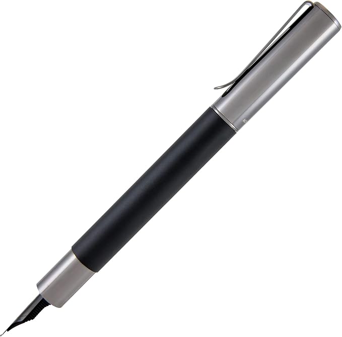 Monteverde USA Ritma Fountain Pen in Black – Broad Nib Bold JoWo Stainless Steel Refillable Ink Cartridge/Converter – Ideal for Executives & Artists