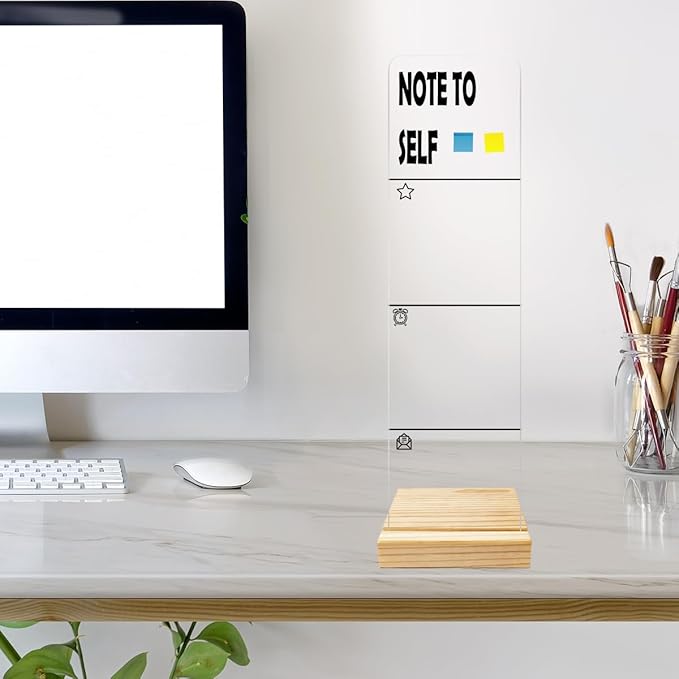 Monitor Memo Board Computer Monitor Memo Board Note To Self Sign Acrylic for Computer Monitors Laptop Desktop No Screen Damage Office Accessories 12.6x 3.15 x 0.2 inches