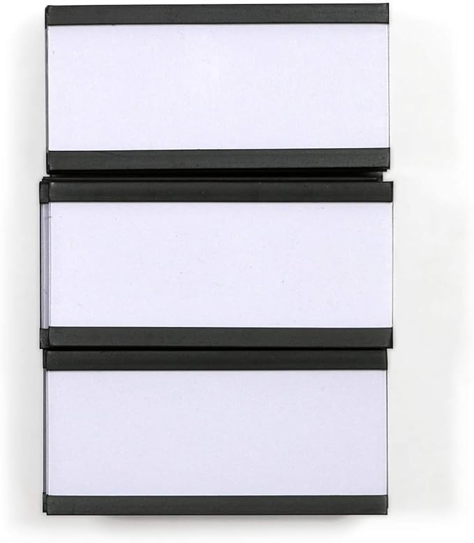 SmartSign Magnetic 'C' Channel Card Holders for Metal Racks and Shelves | 1" x 2" Pack of 25