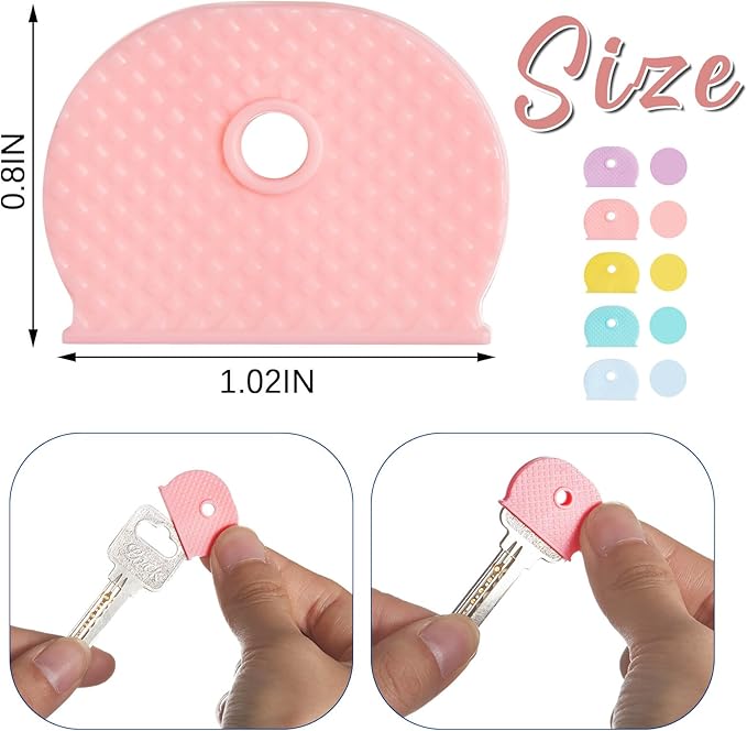 Blulu 80 Pieces 1Inch Colored Key Covers Caps Tags Covers Set Plastic Key Color Identifier Rings Toppers(Macaron Color)