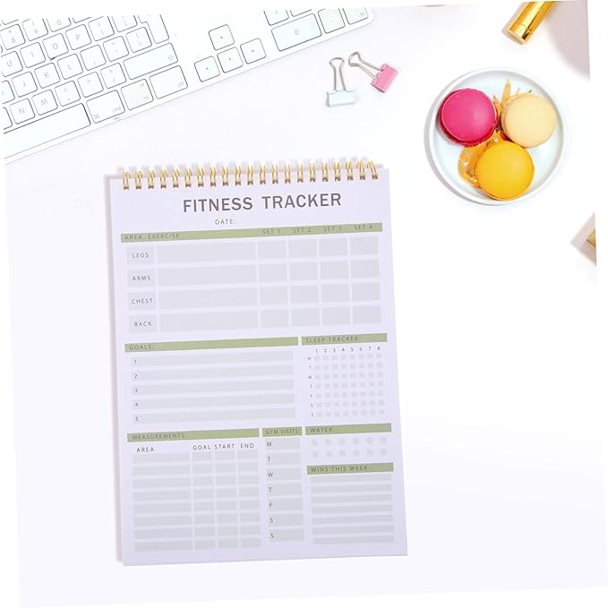 VICASKY Fitness Journal Notebook for Daily Training Sturdy Workout Planner Goal Setting 12-Month Fitness Agenda Notepad for Men Women Gym Enthusiasts