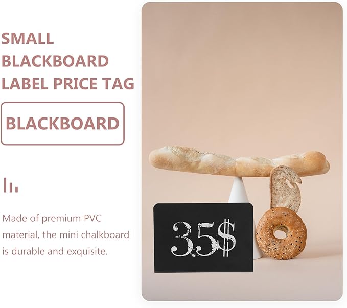 VILLCASE 10pcs Shaped Mini Blackboards Desktop Message Signs for Shops Bakery Restaurants Reusable PVC Chalkboards for Menus Notes and Reminders