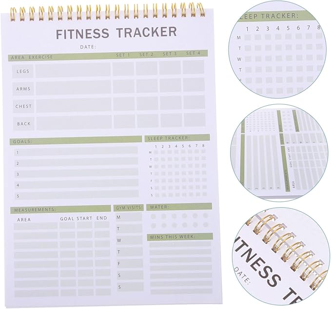 GALPADA Fitness Journal Notebook for Men and Women Workout Planner Detailed Tracking Calendar and Diet Tracker for Gym Training and Weight Loss Goals