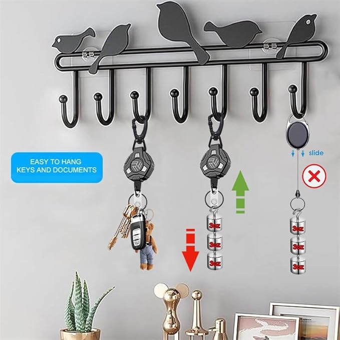 Retractable Keychain Badge Holder with Lanyard, ID Badge Holder Heavy Duty Badge Reel Carabiner Keychain, Tactical ID Badge Card Holder with 31.5” Stainless Steel Retractable Cord