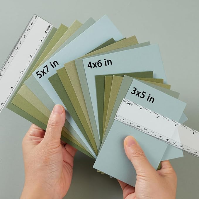 50 Sheets Colored Cardstock Paper 5 Colors, 250 GSM Heavy Card Stock for DIY Art Projects, Cards (Green, 5x7)