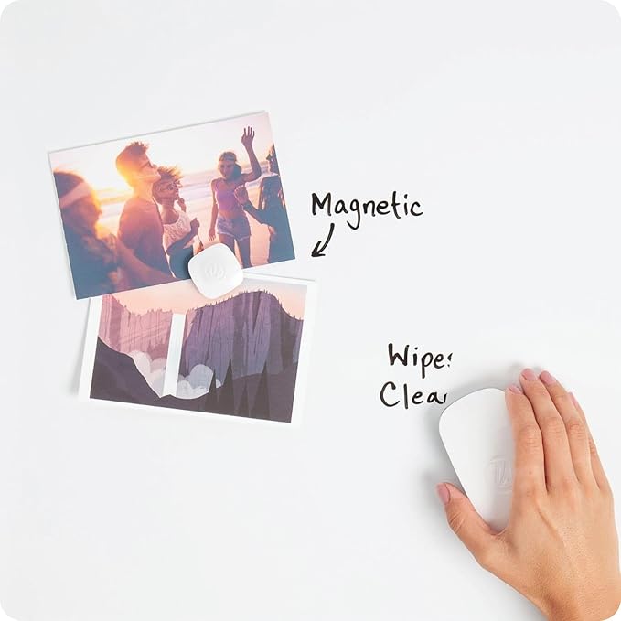 U Brands Contempo Magnetic Dry Erase Board White Board, 11" x 14", Blue Modern Frame, Includes Magnet and Marker