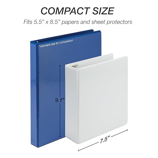 Samsill Economy 2 Inch Mini 3 Ring Binder, Made in The USA, Round Ring Binder, Non-Stick Customizable Cover, 2" Storage, Single, Black