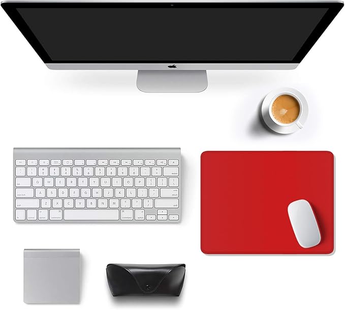Auhoahsil Red Mouse Pad, 12 x 10 Inch Square Mousepad, 3mm Thick Rubber Mouse Mat with Pretty Design, Premium-Textured Non-Slip for Gaming Work Office Wireless Mouse Men Women