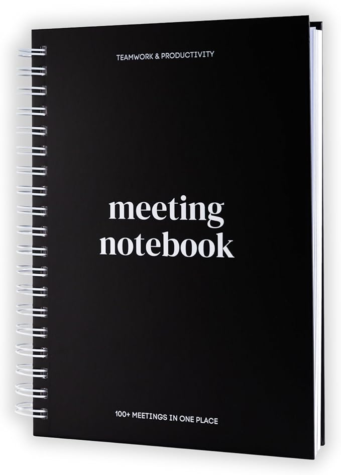 Lamare Meeting Notebook for Work Organization – Perfect Work Notebook for Note Taking, Meeting Planner and Office Supplies for Men & Women