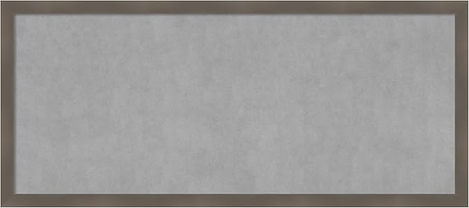 Amanti Art Grey Framed Magnetic Board 22x50 Oversize Vision Board for use with Magnets, 100% Metal Sheet to Display Items as Office Decor or for Home Organization in mudroom, Kitchen or Kids Room