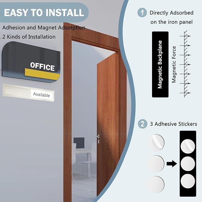 In Use or Available Sign,In Use/Available Sign for Home Office Hotles Hospital Restroom, Vacant Occupied Slider Door Status Tells Whether Room in Use or Available,7'' x 1.5'' - Stainless Steel, Grey