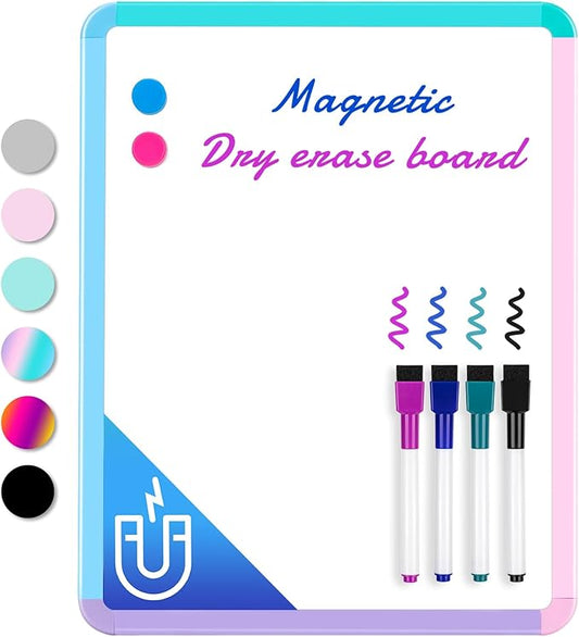 VUSIGN Small White Board Dry Erase, 11''x14'' Magnetic Dry Erase Board, Mini Whiteboard with Markers for Students, Fridge, Wall, Locker