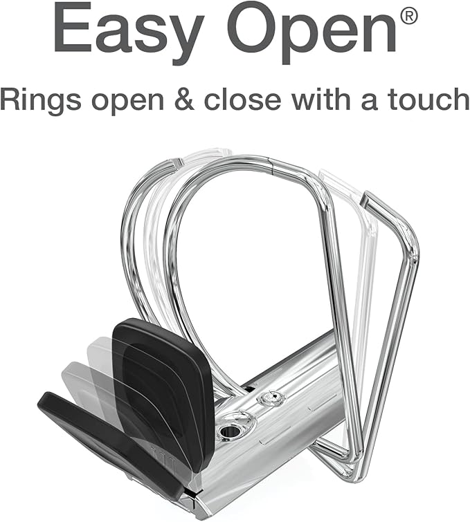 Oxford 3 Ring Binders, Binders for School, 1.5 Inch ONE-Touch Easy Open D Rings, 3-Sided View Binder Covers, Xtralife Hinge, Non-Stick, PVC-Free, Natural Pastels, 375-Sheet Capacity, 4 Pack (79918)