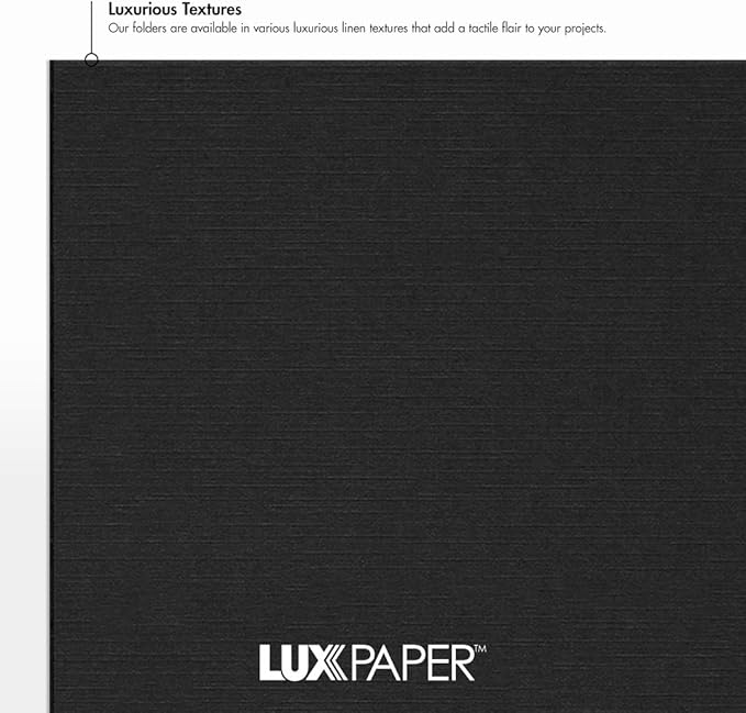 LUXPaper 9.5" x 12" Certificate Holders | Black Linen | 100lb. Cover | 50 Qty