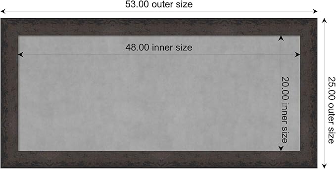 Amanti Art Black Framed Magnetic Board 25x53 Oversize Vision Board for use with Magnets, 100% Metal Sheet to Display Items as Office Decor or for Home Organization in mudroom, Kitchen or Kids Room