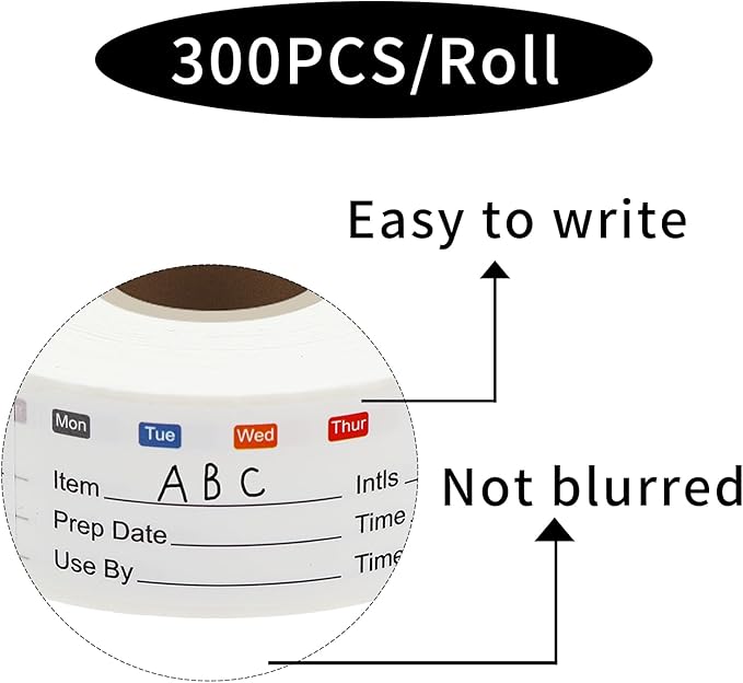 STARLIBOO Removable Freezer Labels, 1x3 Inch Food Labels for Freezer Storage, 300pcs Freezers Stickers Waterproof Oil Resistant Easy Clean Leaves no Residue