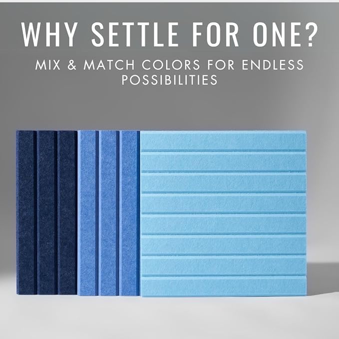 VIVELDA Large Bulletin Board 48x36- Office Wall Organizer to Replace Your Old Cork Boards for Walls for Office Decor -12-Pack Felt Wall Panels to Use in Home Office Decor, Classroom Decor (Baby Blue)