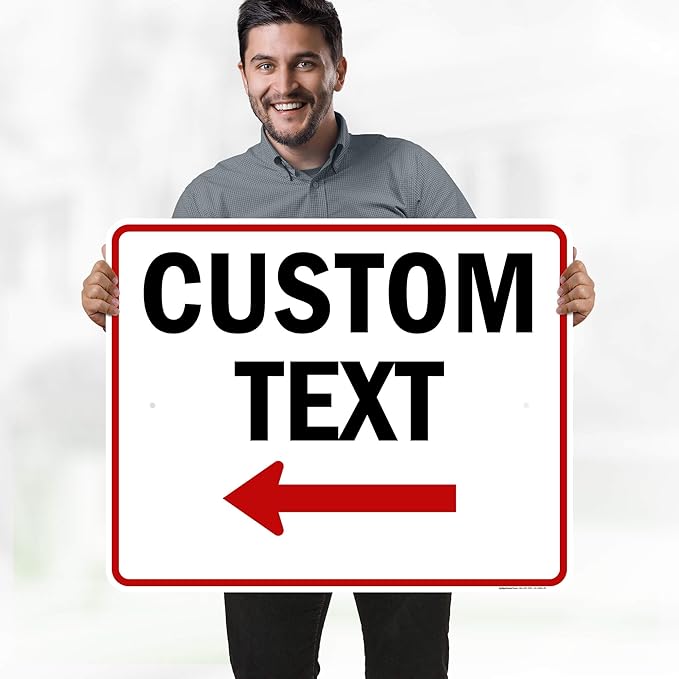 Custom Arrow,Custom Directional Sign, Left Arrow,24x30 Inches, Rust Free .063 Aluminum, Fade Resistant, Made in USA by My Sign Center