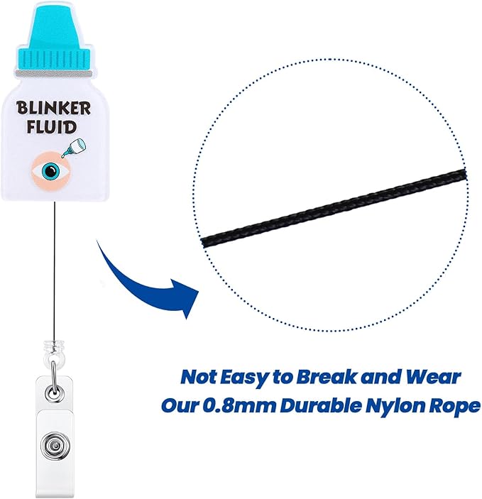 Blinker Fluid Funny Optometry Doctor Nurse Badge Reel, Retractable ID Card Ophthalmology Badge Holders, Medical Badge Clip for Ophthalmologist OD Ophthalmic Technician Assistant, Optometrist Gifts