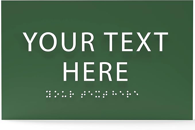 ADA CENTRAL SIGNS - 6" X4" Personalized Custom Sign- Tactile Graphics Grade 2 Braille Text | ADA Compliant Wall Mount Plastic Signs For Schools, Offices, Businesses, Apartments & Restaurants