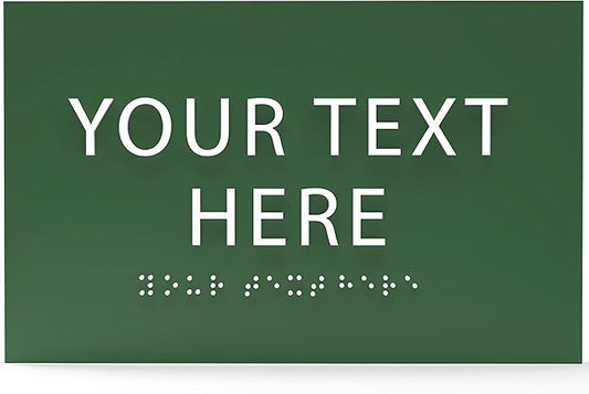 ADA CENTRAL SIGNS - 6" X4" Personalized Custom Sign- Tactile Graphics Grade 2 Braille Text | ADA Compliant Wall Mount Plastic Signs For Schools, Offices, Businesses, Apartments & Restaurants